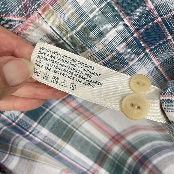 Fat Face Button Up Shirt Men 2XL XXL Multicolor Plaid Cotton Beach Casual Surf - Picture 10 of 11